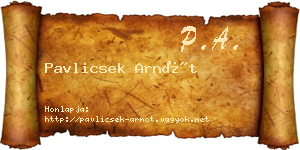 Pavlicsek Arnót névjegykártya